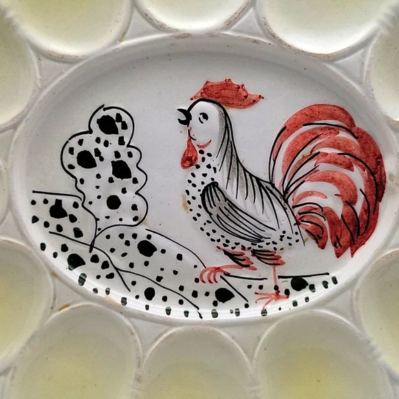 VTG Italian Rooster Deviled Egg Platter - Picture 2 of 6